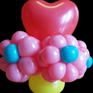 balloon flower bouquet pink heart