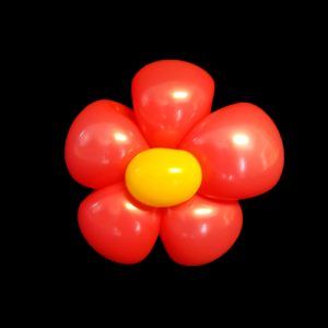 red flower balloon figure